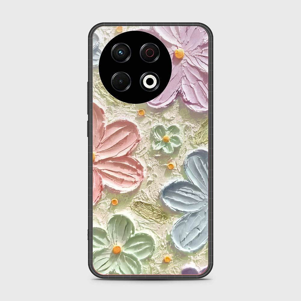 Tecno Spark 30 Pro Cover - Floral Series - Design 15 - Blue & Green - HQ Premium Shine Durable Shatterproof Case - Futurestore.pk