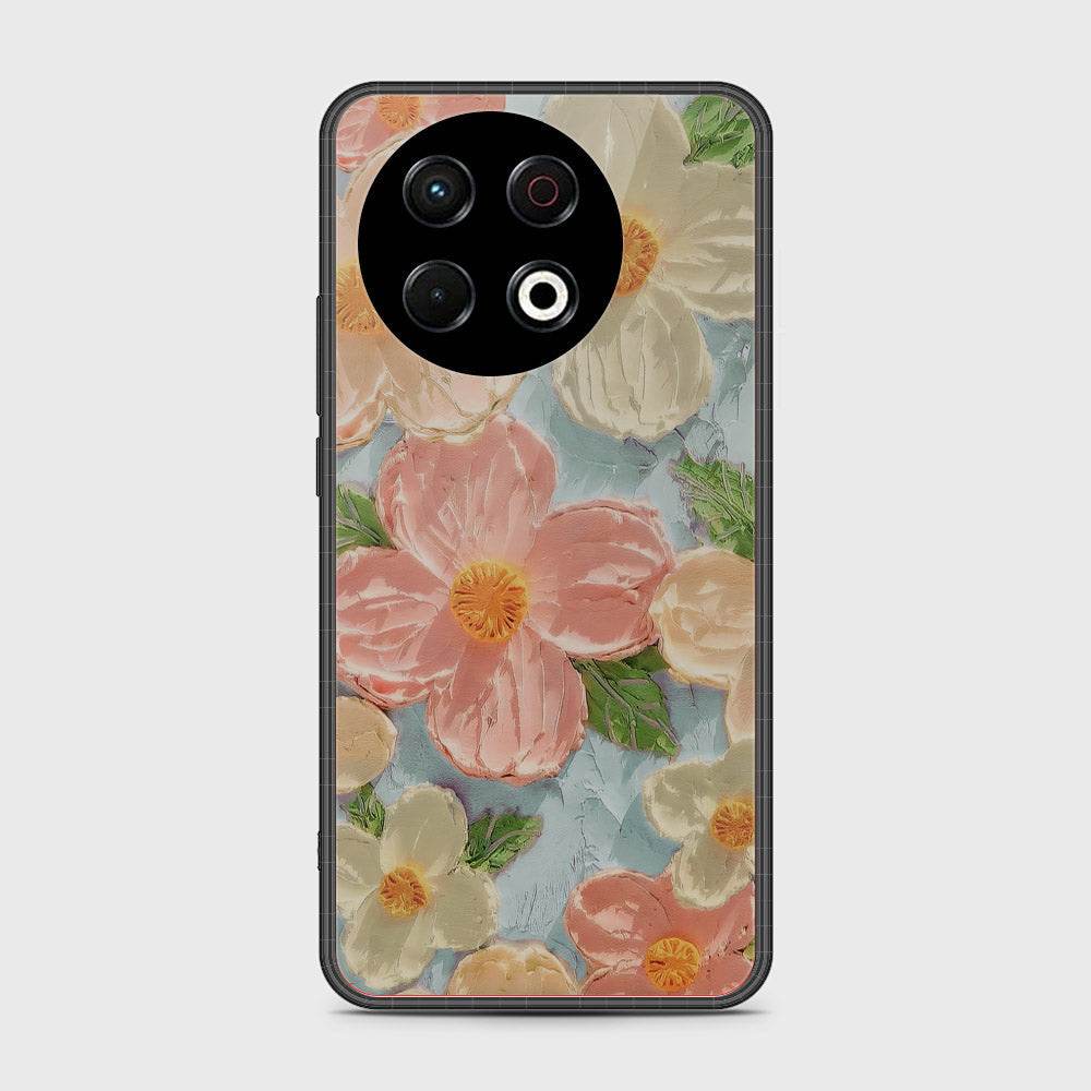 Tecno Spark 30 Pro Cover - Floral Series - Design 16 - Cyan & Pink - HQ Premium Shine Durable Shatterproof Case - Futurestore.pk