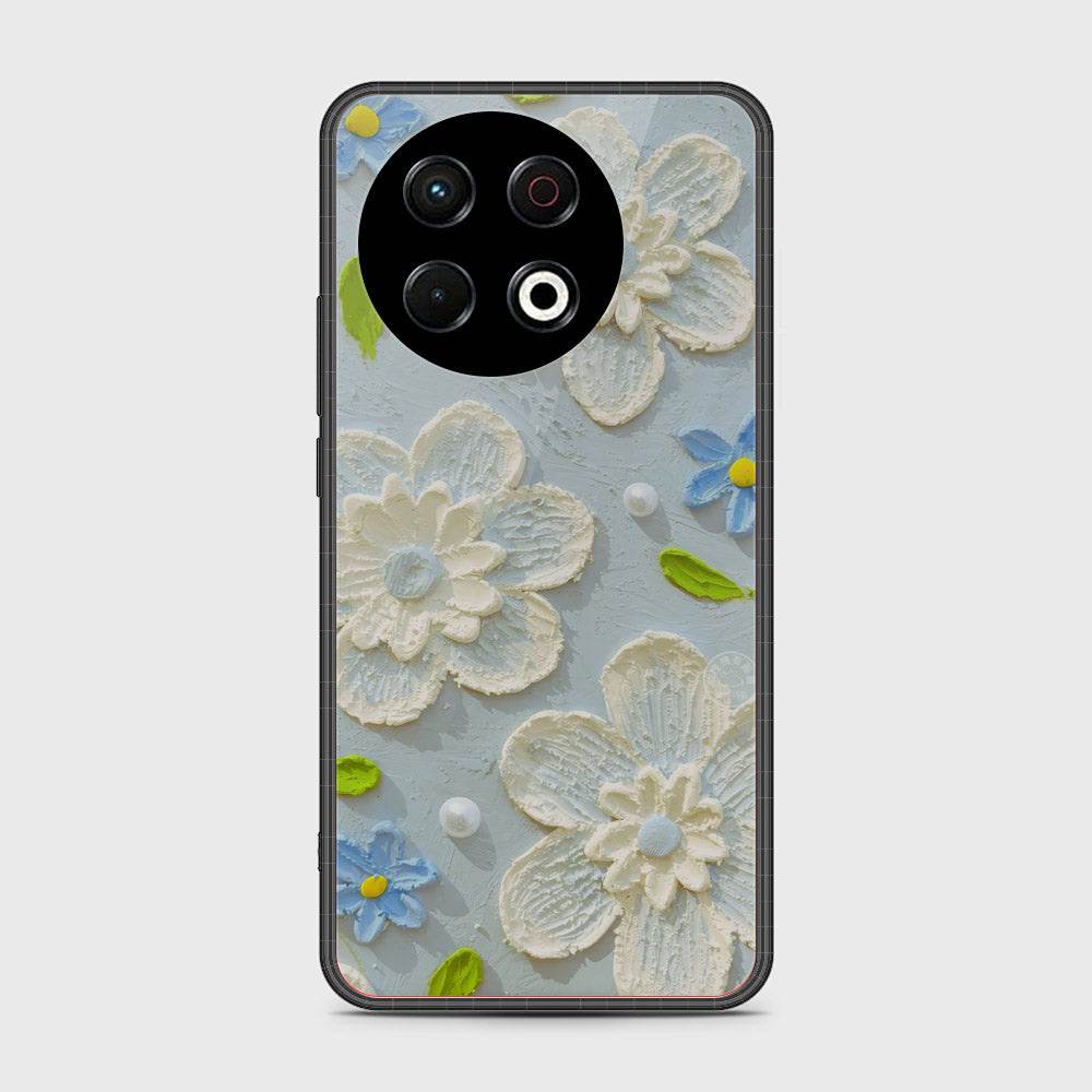 Tecno Spark 30 Pro Cover - Floral Series - Design 3 - Sky Blue - HQ Premium Shine Durable Shatterproof Case - Futurestore.pk