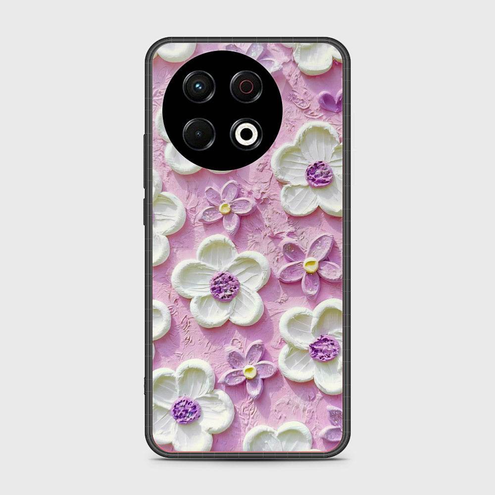 Tecno Spark 30 Pro Cover - Floral Series - Design 4 - Purple & White - HQ Premium Shine Durable Shatterproof Case - Futurestore.pk
