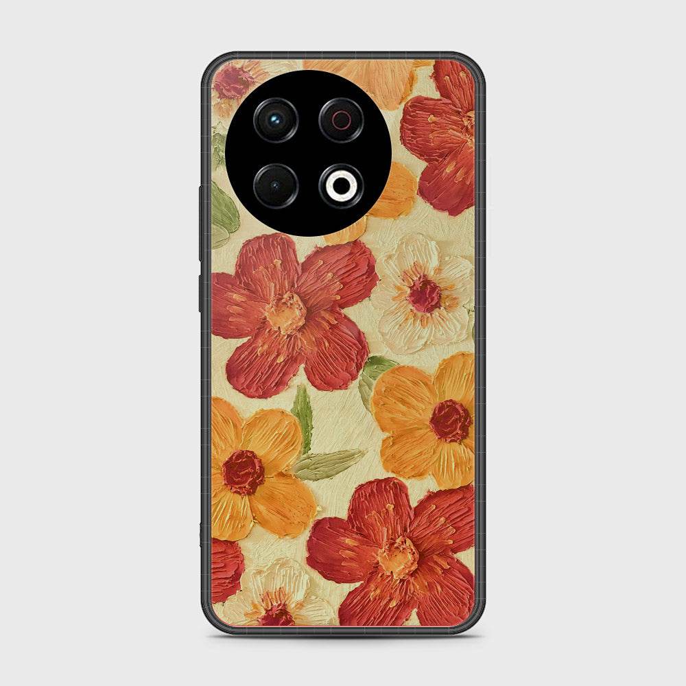 Tecno Spark 30 Pro Cover - Floral Series - Design 6 - Red & Orange - HQ Premium Shine Durable Shatterproof Case - Futurestore.pk
