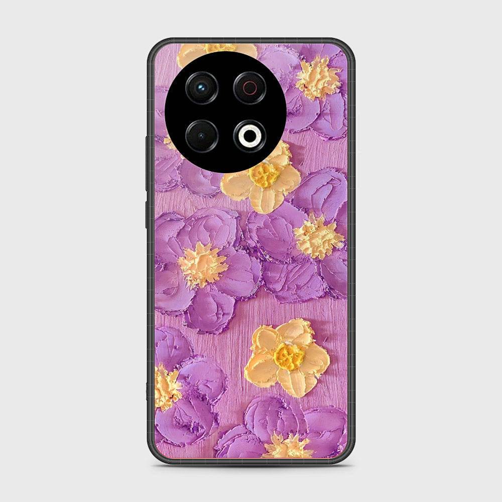 Tecno Spark 30 Pro Cover - Floral Series - Design 8 - Purple & Yellow - HQ Premium Shine Durable Shatterproof Case - Futurestore.pk