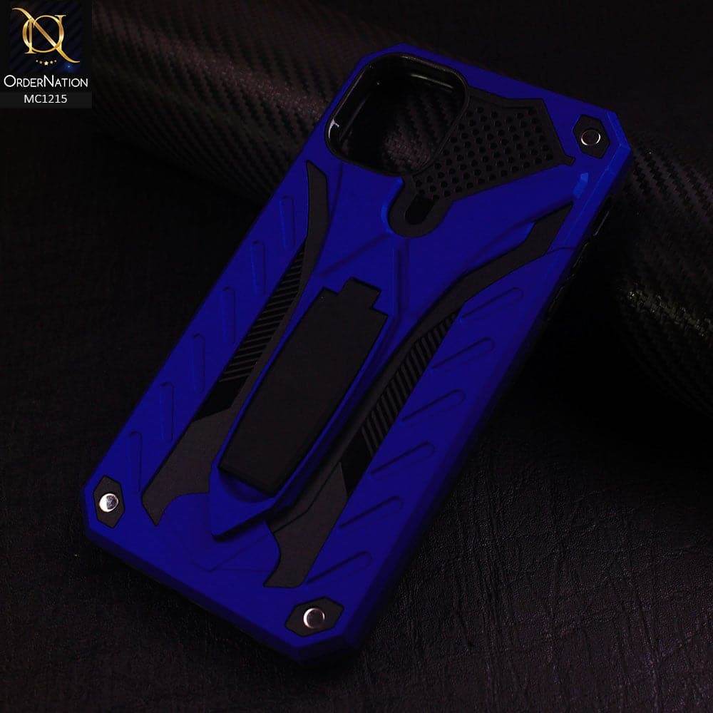 iPhone 13 Cover - Blue - Luxury Hybrid Shockproof Stand Case - Futurestore.pk