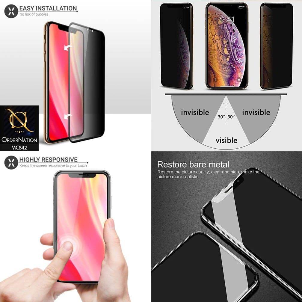 iPhone 11 Screen Protector - Black - Privacy Tempared Glass Screen Protector - Futurestore.pk