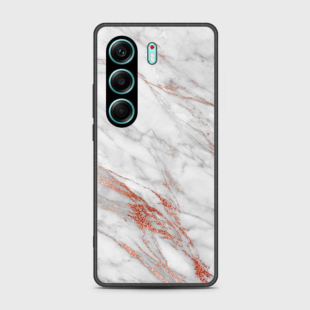 Tecno Camon 40 - White Marble Series - HQ Premium Shine Durable Shatterproof Case Design2