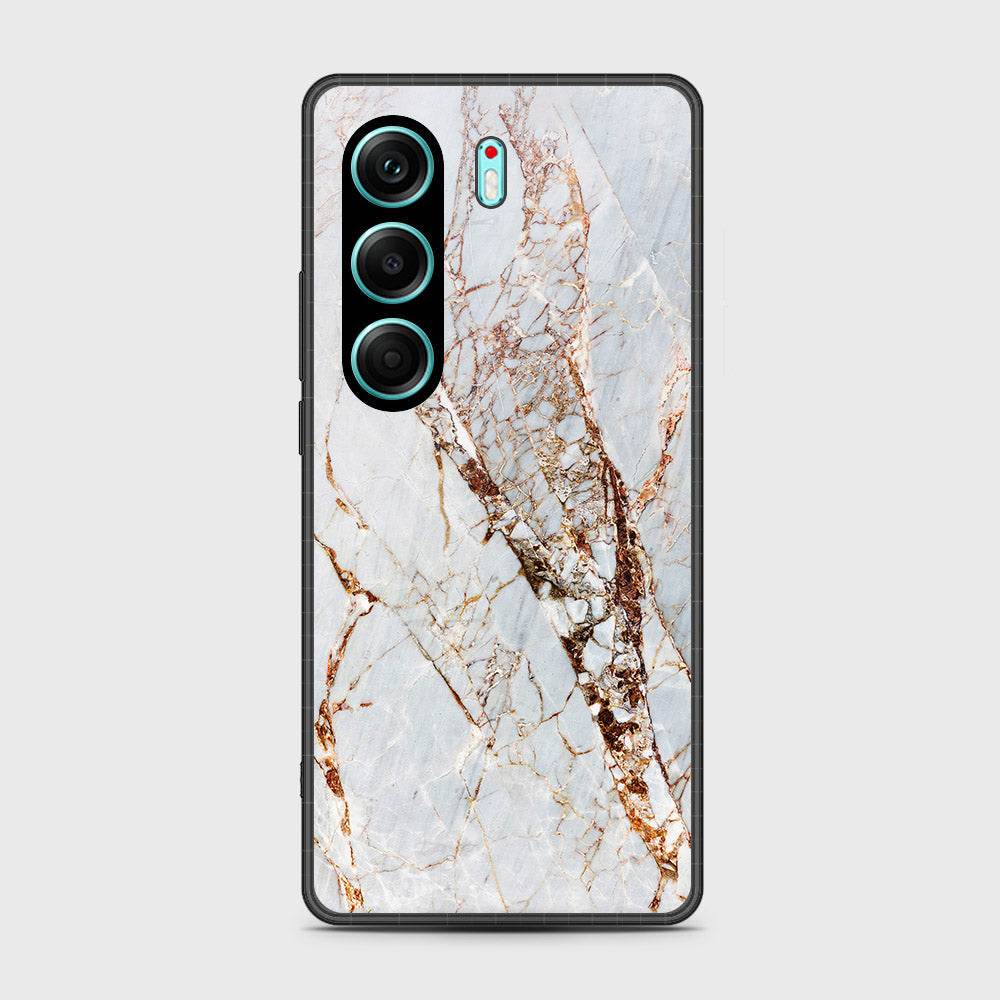 Tecno Camon 40 - White Marble Series - HQ Premium Shine Durable Shatterproof Case Design5