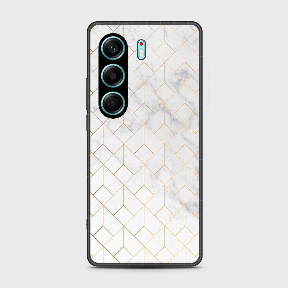 Tecno Camon 40 - White Marble Series 2 - HQ Premium Shine Durable Shatterproof Case Design1