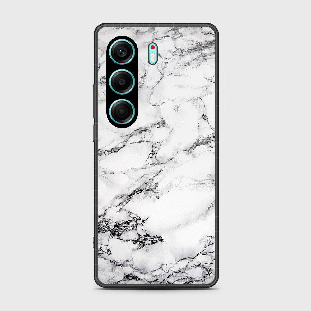 Tecno Camon 40 - White Marble Series - HQ Premium Shine Durable Shatterproof Case Design1