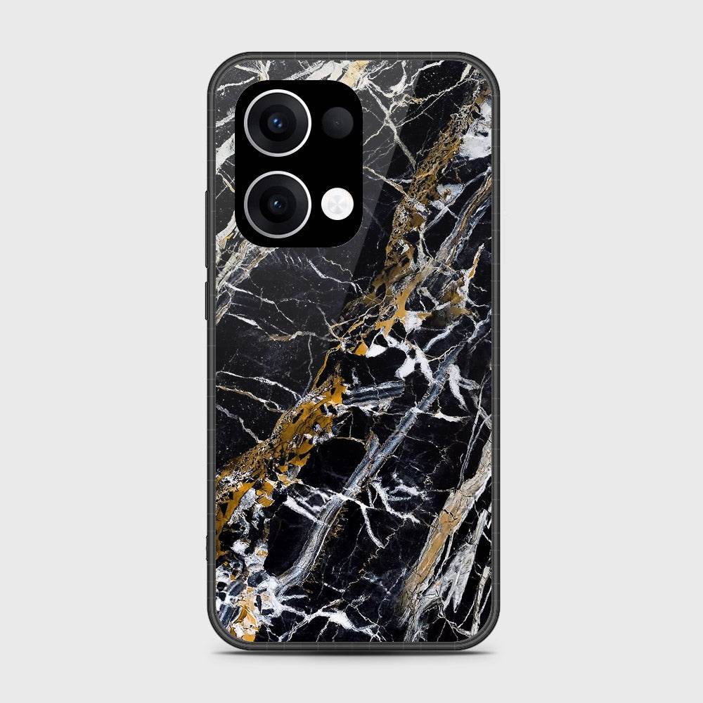 Oppo Reno 13 - Black Marble Series - HQ Premium Shine Durable Shatterproof Case - Futurestore.pk