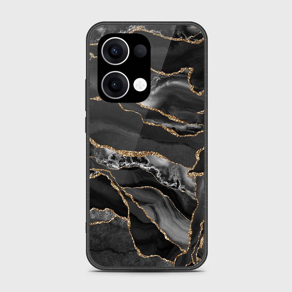 Oppo Reno 13 - Black Marble Series - HQ Premium Shine Durable Shatterproof Case - Futurestore.pk