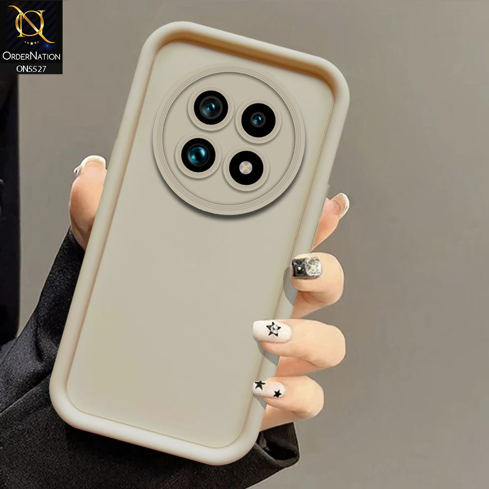 Realme 13 Pro Cover - Off White -Soft Silicone Case With Round Bumper Matte TPU Shockproof Cover