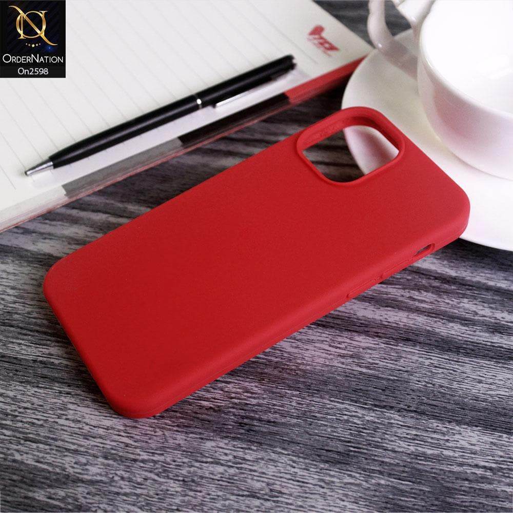iPhone 13 Cover - Red - HQ Silica Gel Shockproof Matte Soft Silicone Case - Futurestore.pk