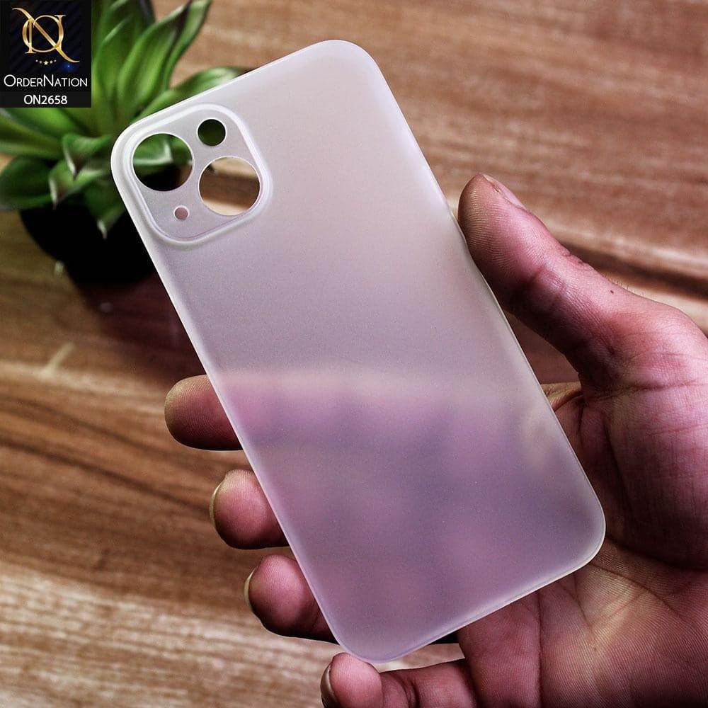 iPhone 13 Cover - White - Ultra Thin Colored Semi-Transparent Paper Shell Case - Futurestore.pk