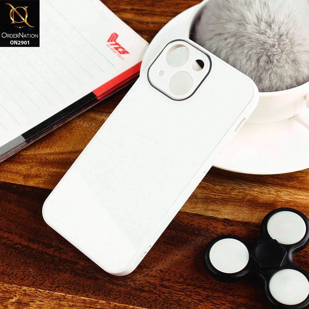 iPhone 13 Cover - White - New Glossy Shine Soft Borders Camera Protection Back Case - Futurestore.pk