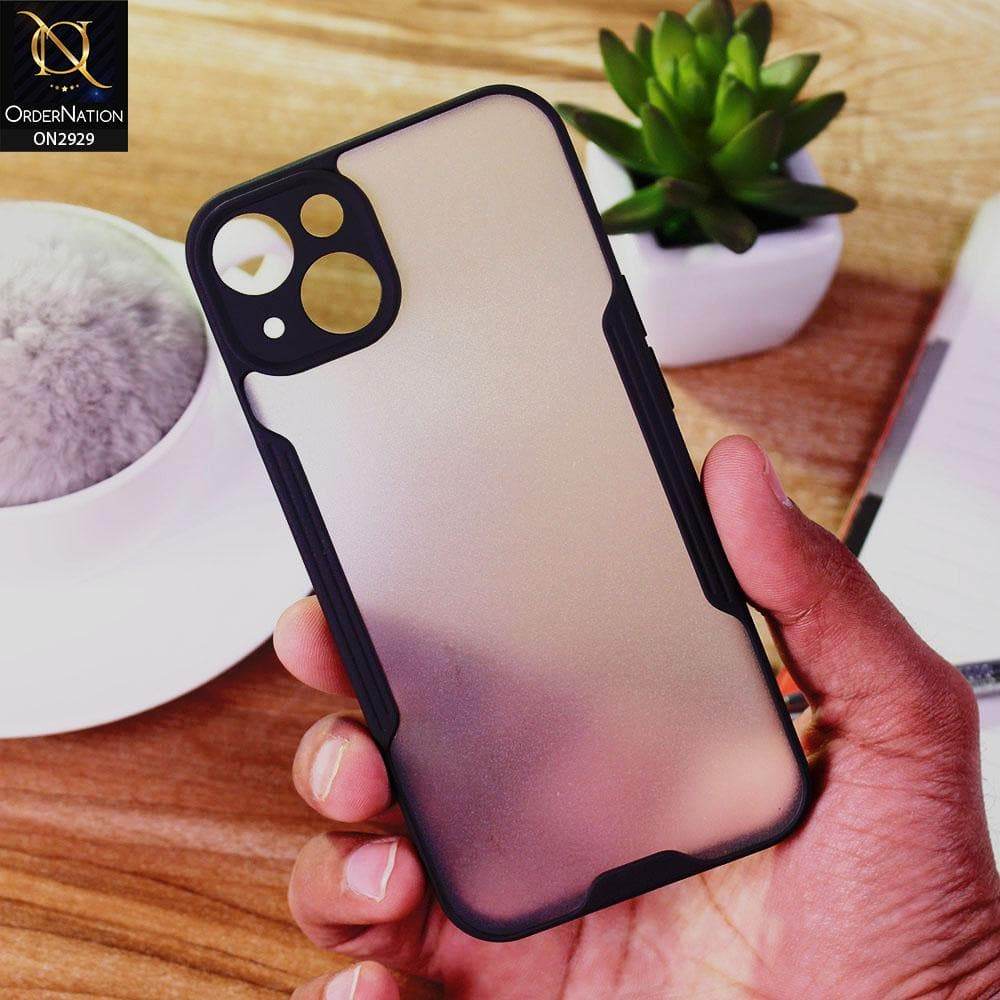 iPhone 13 Cover - Black - Semi Transparent Ultra Thin Paper Shell Soft Borders Case