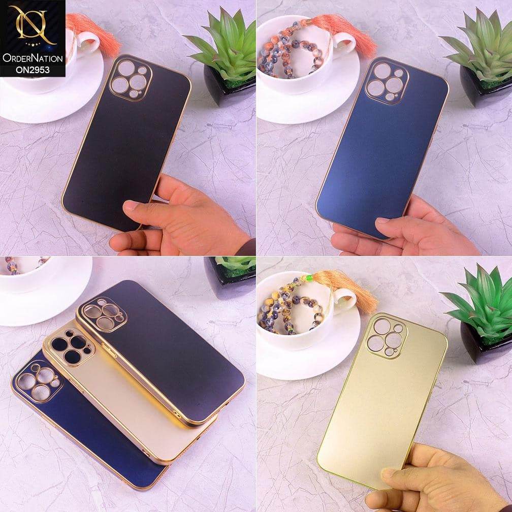 iPhone 13 Cover - Golden - Soft Gold Plated Color Borders Camera Protection Back Case - Futurestore.pk