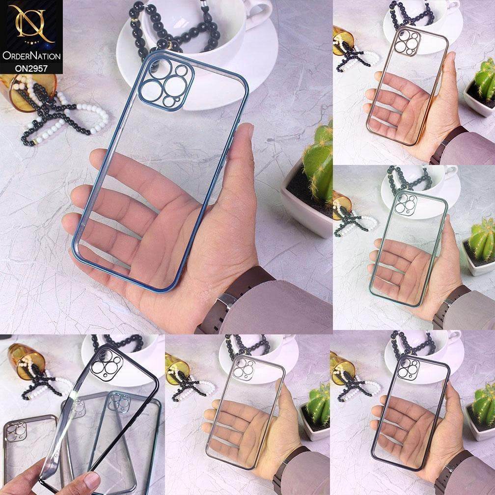 iPhone 13 Cover - Green - J-Case Soft Color Borders Camera Protection Clear Back Case - Futurestore.pk