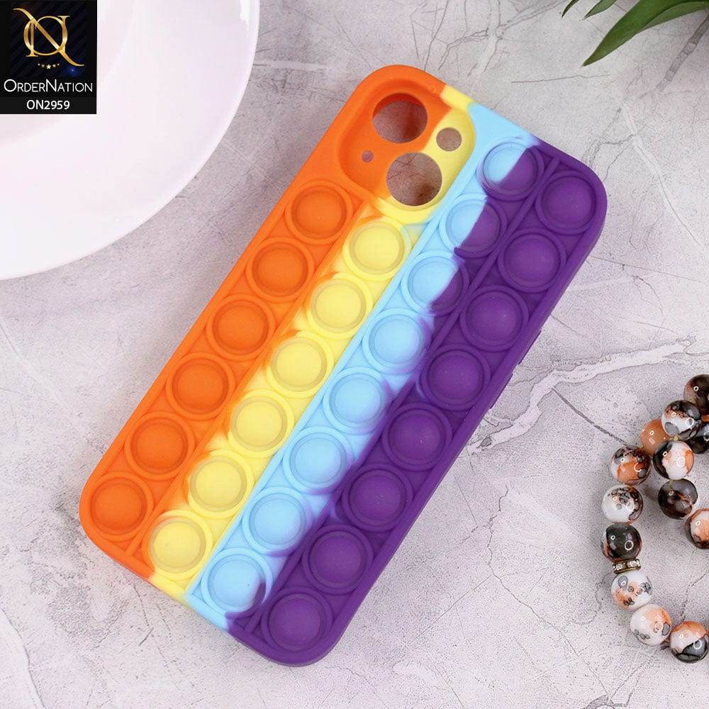 iPhone 13 Cover - Orange - Trendy Fidget Stress Relief Bubble Soft Case