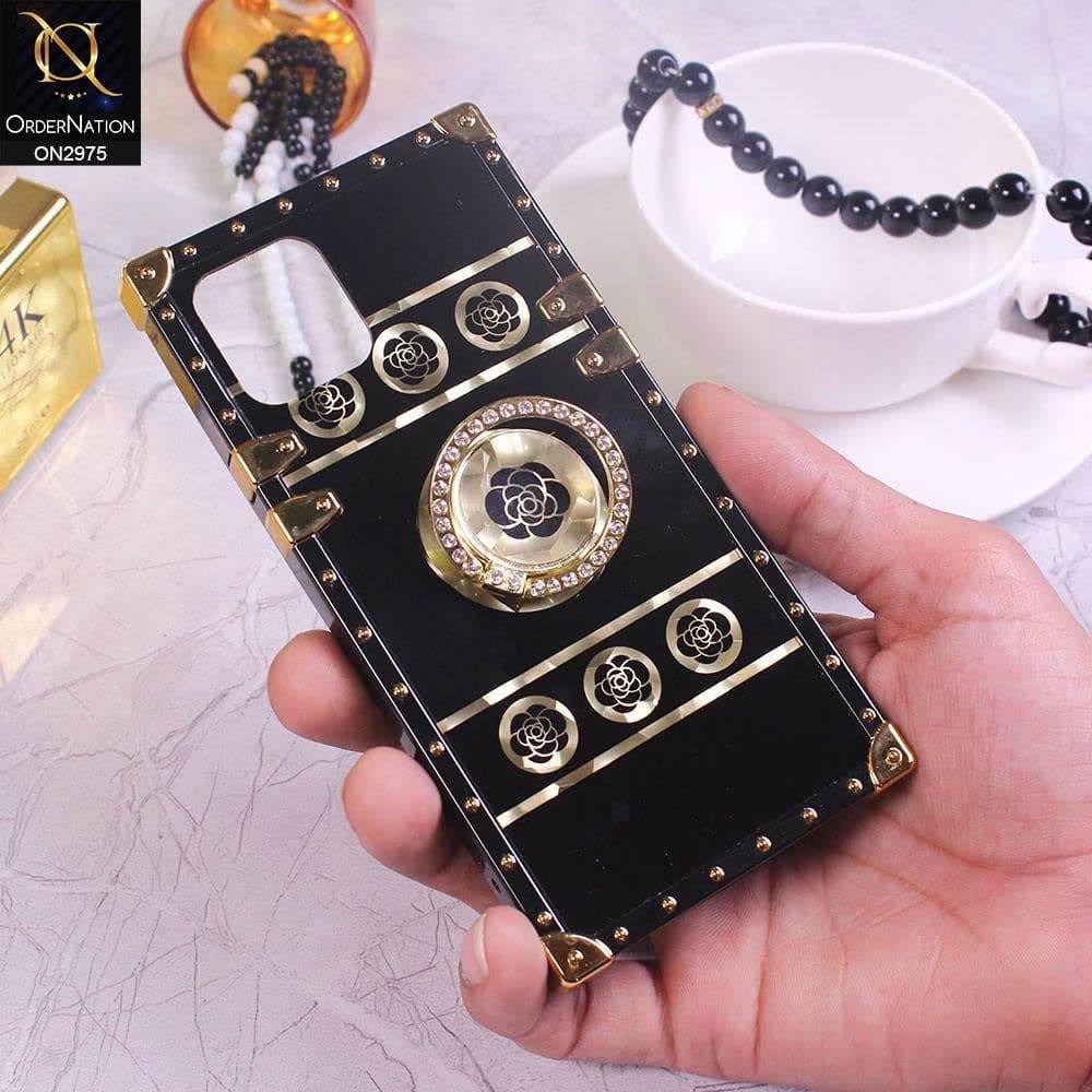 iPhone 11 Cover - Design 1 - 3D illusion Gold Flowers Soft Trunk Case With Ring Holder - Futurestore.pk