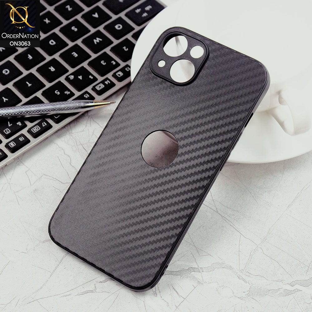 iPhone 13 Cover - Black - Carbon Fiber Camera Protection Soft Case
