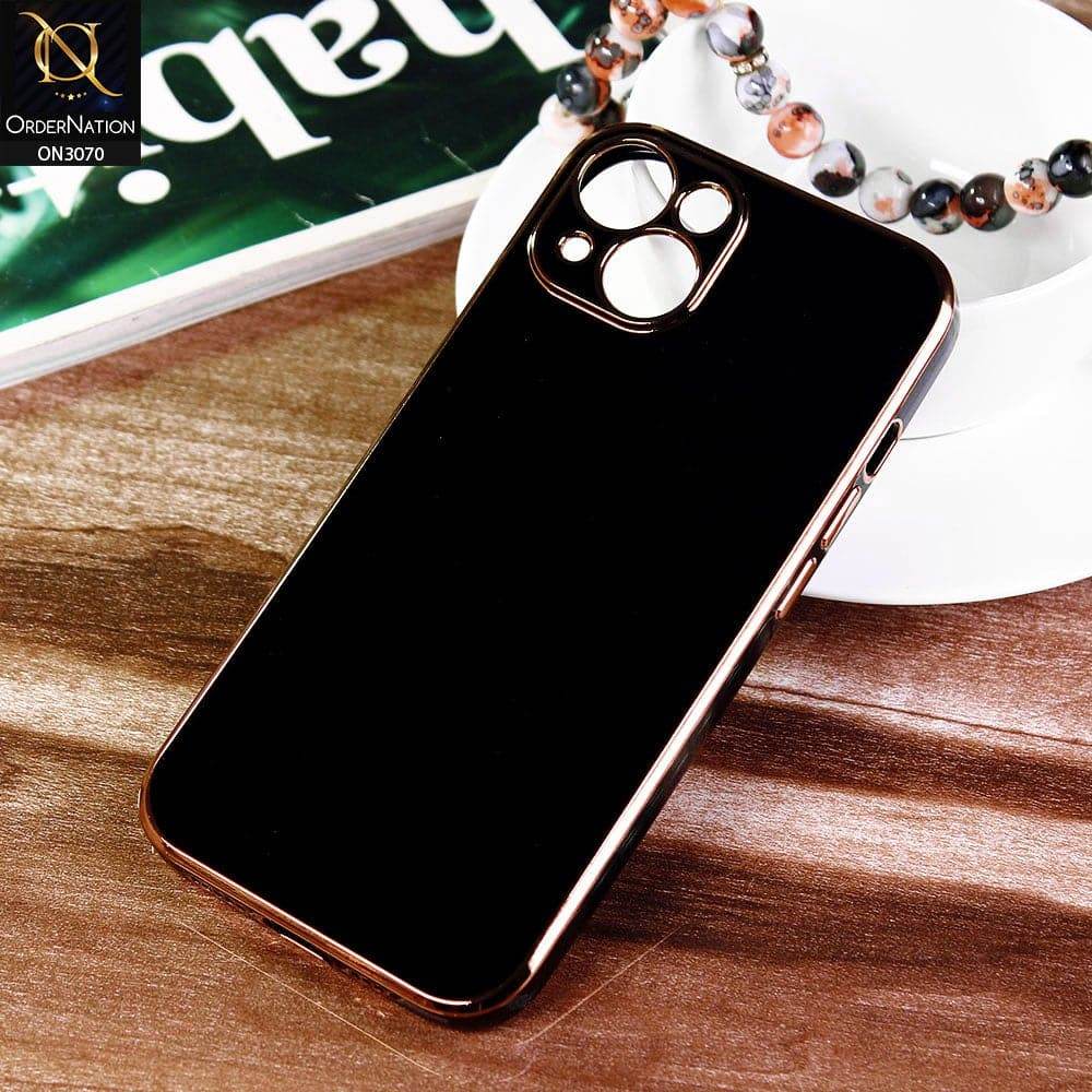 iPhone 13 Cover - Black - Electroplating Silk Shiny Soft Case With Camera Protection