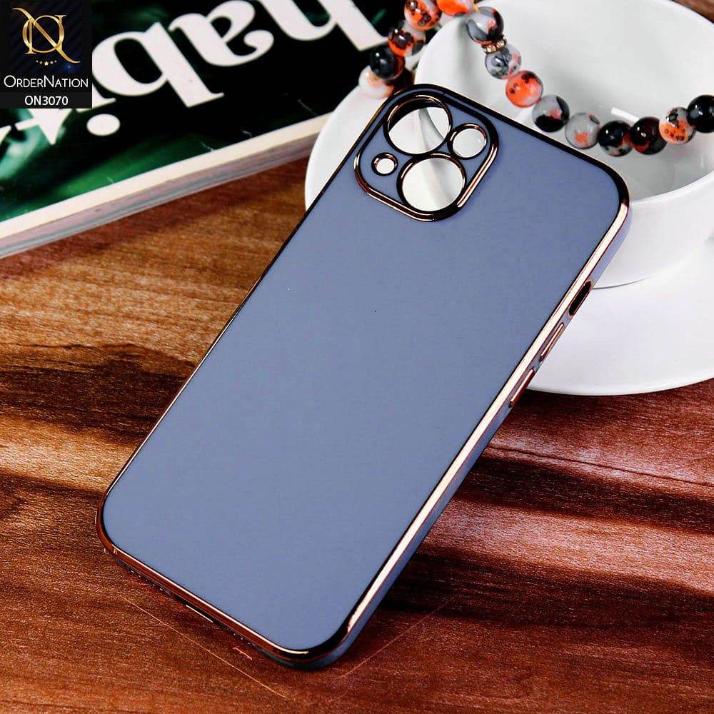 iPhone 13 Cover - Gray - Electroplating Silk Shiny Soft Case With Camera Protection