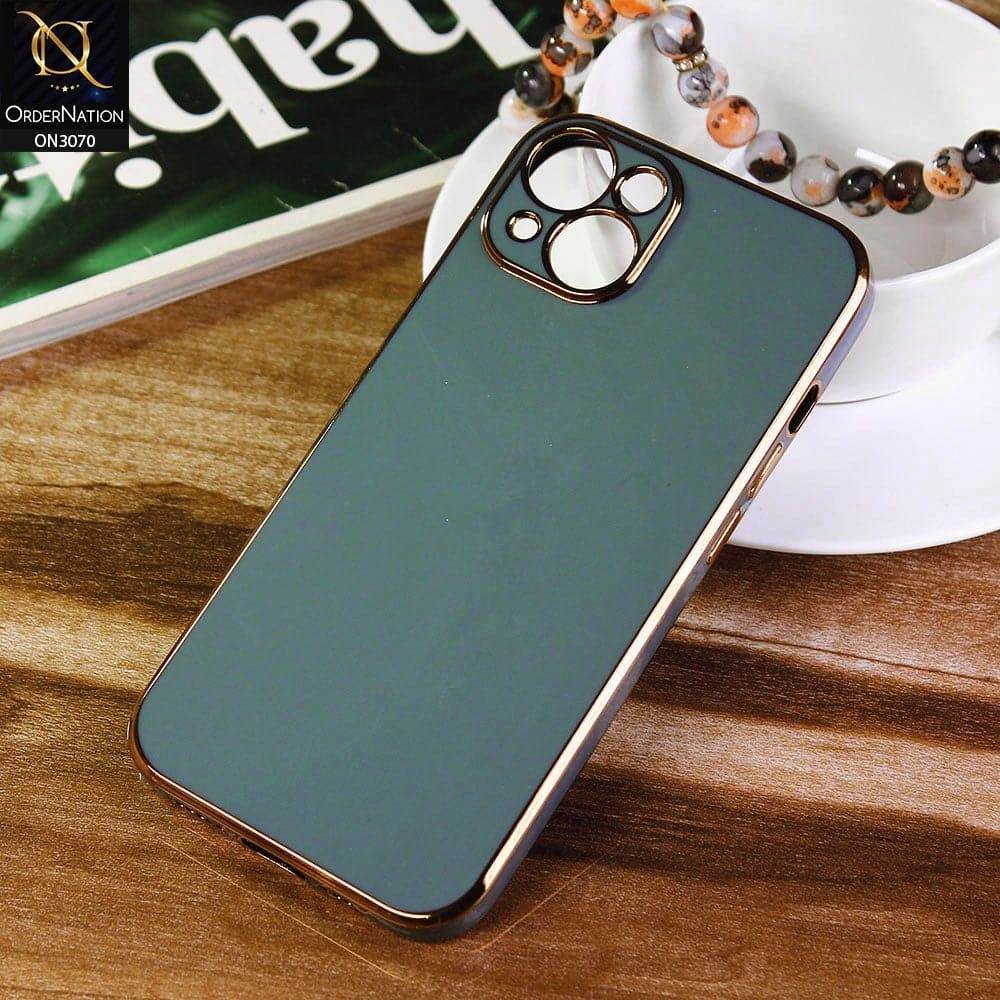 iPhone 13 Cover - Green - Electroplating Silk Shiny Soft Case With Camera Protection