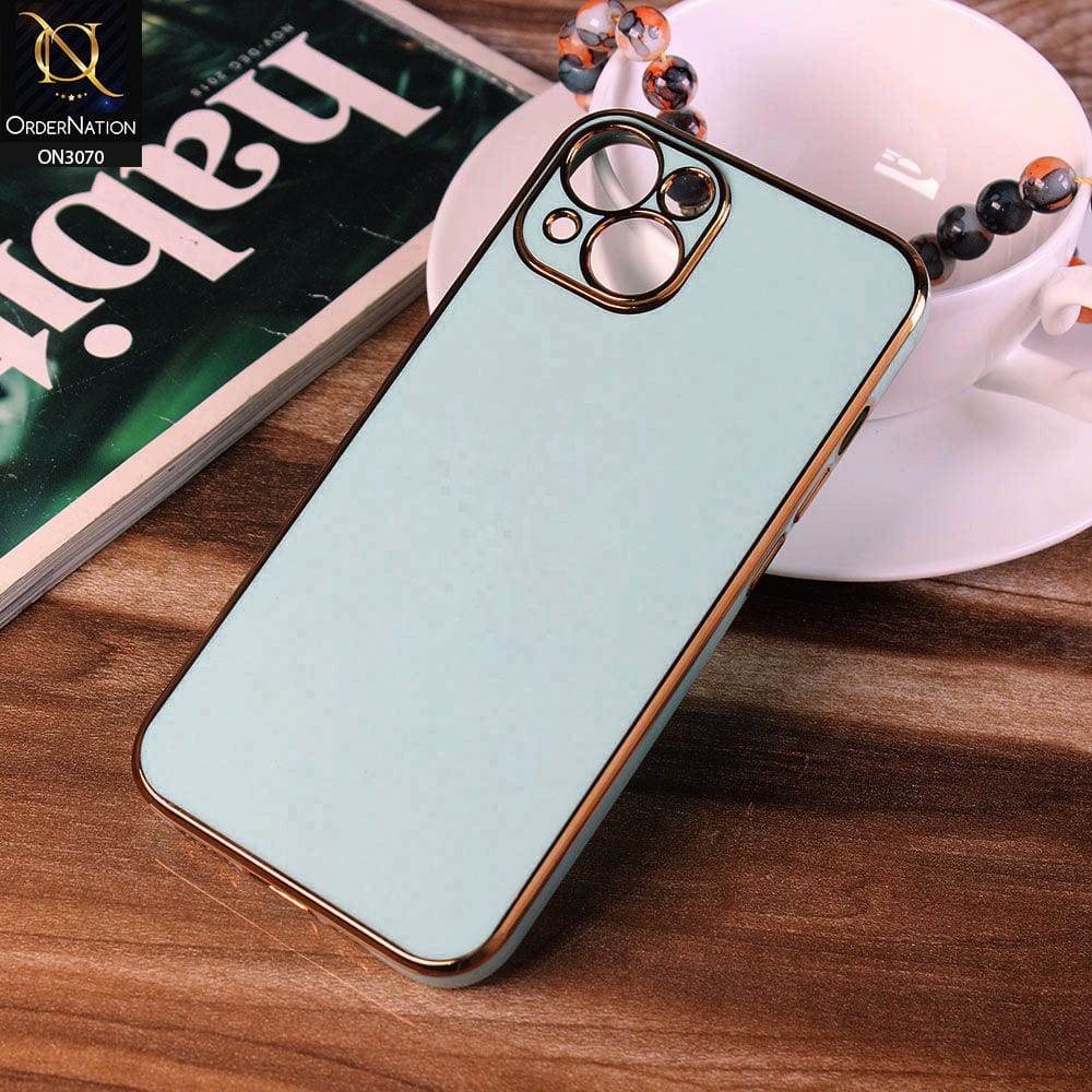 iPhone 13 Cover - Sea Green - Electroplating Silk Shiny Soft Case With Camera Protection