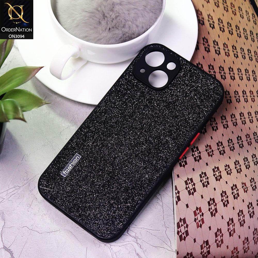 iPhone 13 Cover - Black - Bling Sparking Glitter Back Shell Soft Border Camera Protection - Futurestore.pk