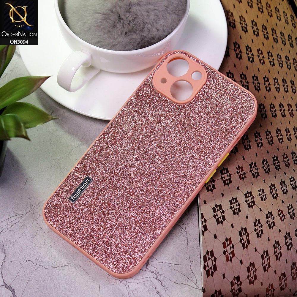 iPhone 13 Cover - Pink - Bling Sparking Glitter Back Shell Soft Border Camera Protection - Futurestore.pk