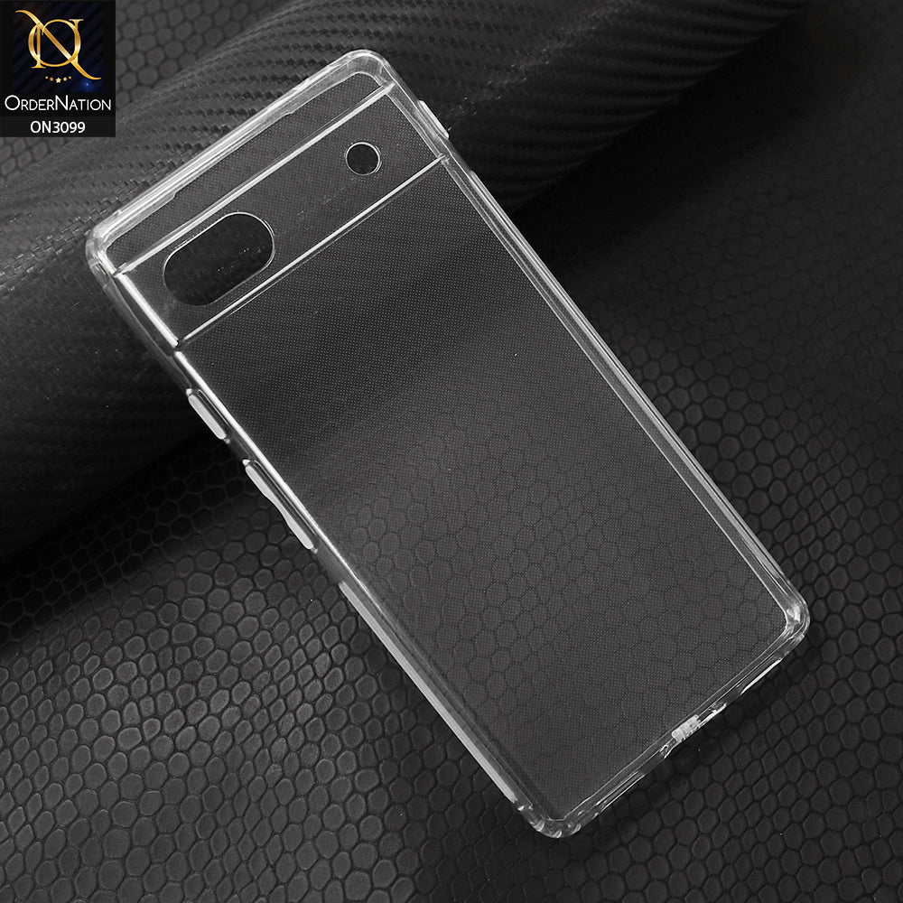 Google Pixel 6a Cover - Transparent - Soft 4D Design Shockproof Silicone Transparent Clear Camera Protection Case on3099-pixel6A-transparent Google Pixel 6a