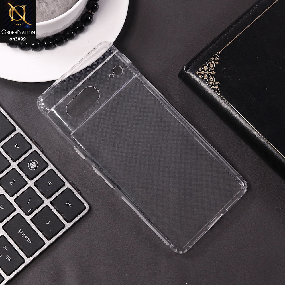 Google Pixel 7 Cover - Soft 4D Design Shockproof Silicone Transparent Clear Camera Protection Case on3099-pixel7-transparent Google Pixel 7