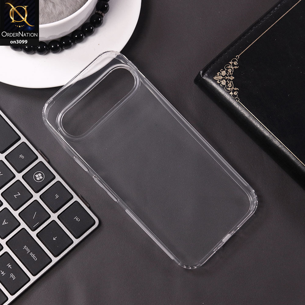 Google Pixel 9 Pro Cover - Transparent - Soft 4D Design Shockproof Silicone Transparent Clear Camera Protection Case