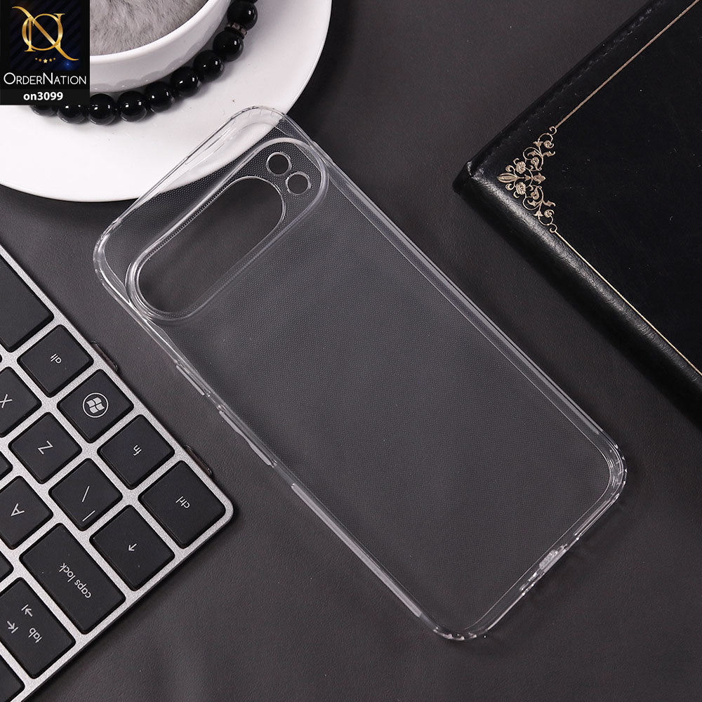 Google Pixel 9 Pro XL Cover - Transparent - Soft 4D Design Shockproof Silicone Transparent Clear Camera Protection Case