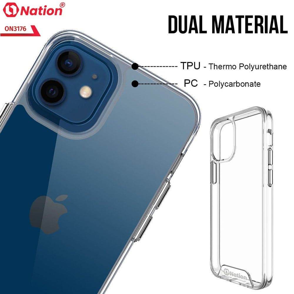 iPhone 13 Cover - ONation Essential Series - Premium Quality No Yellowing Drop Tested Tpu+Pc Clear Soft Edges