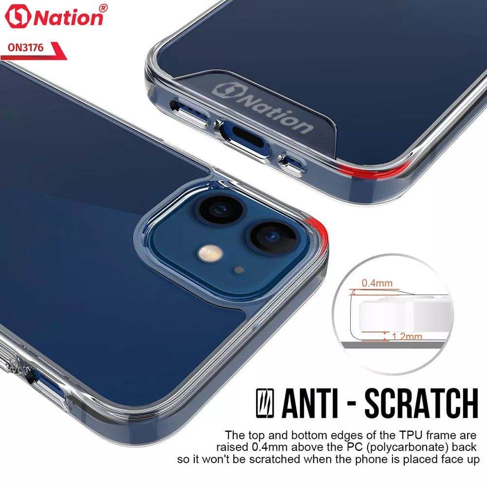 iPhone 13 Cover - ONation Essential Series - Premium Quality No Yellowing Drop Tested Tpu+Pc Clear Soft Edges