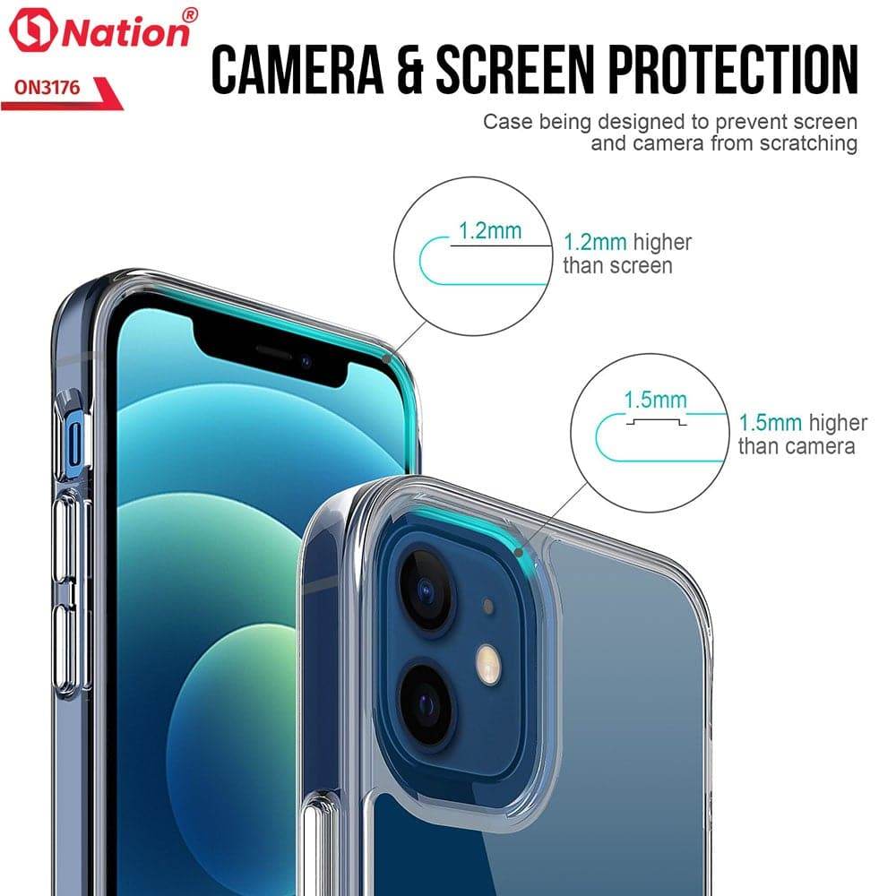 iPhone 13 Cover - ONation Essential Series - Premium Quality No Yellowing Drop Tested Tpu+Pc Clear Soft Edges