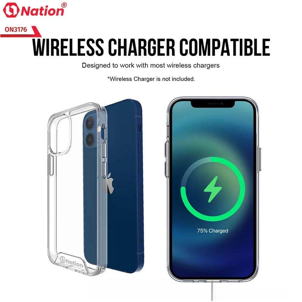 iPhone 13 Cover - ONation Essential Series - Premium Quality No Yellowing Drop Tested Tpu+Pc Clear Soft Edges