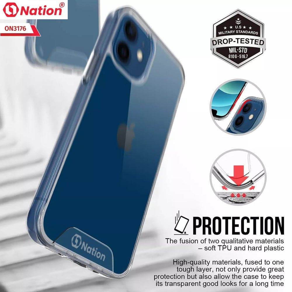 iPhone 13 Cover - ONation Essential Series - Premium Quality No Yellowing Drop Tested Tpu+Pc Clear Soft Edges