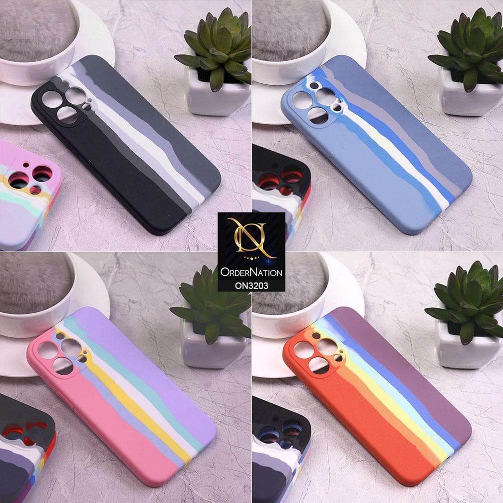 iPhone 13 Cover - Blue - Rainbow Series Liquid Soft Silicon Case - Futurestore.pk