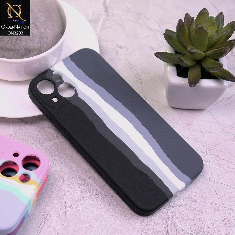 iPhone 13 Cover - Black - Rainbow Series Liquid Soft Silicon Case - Futurestore.pk