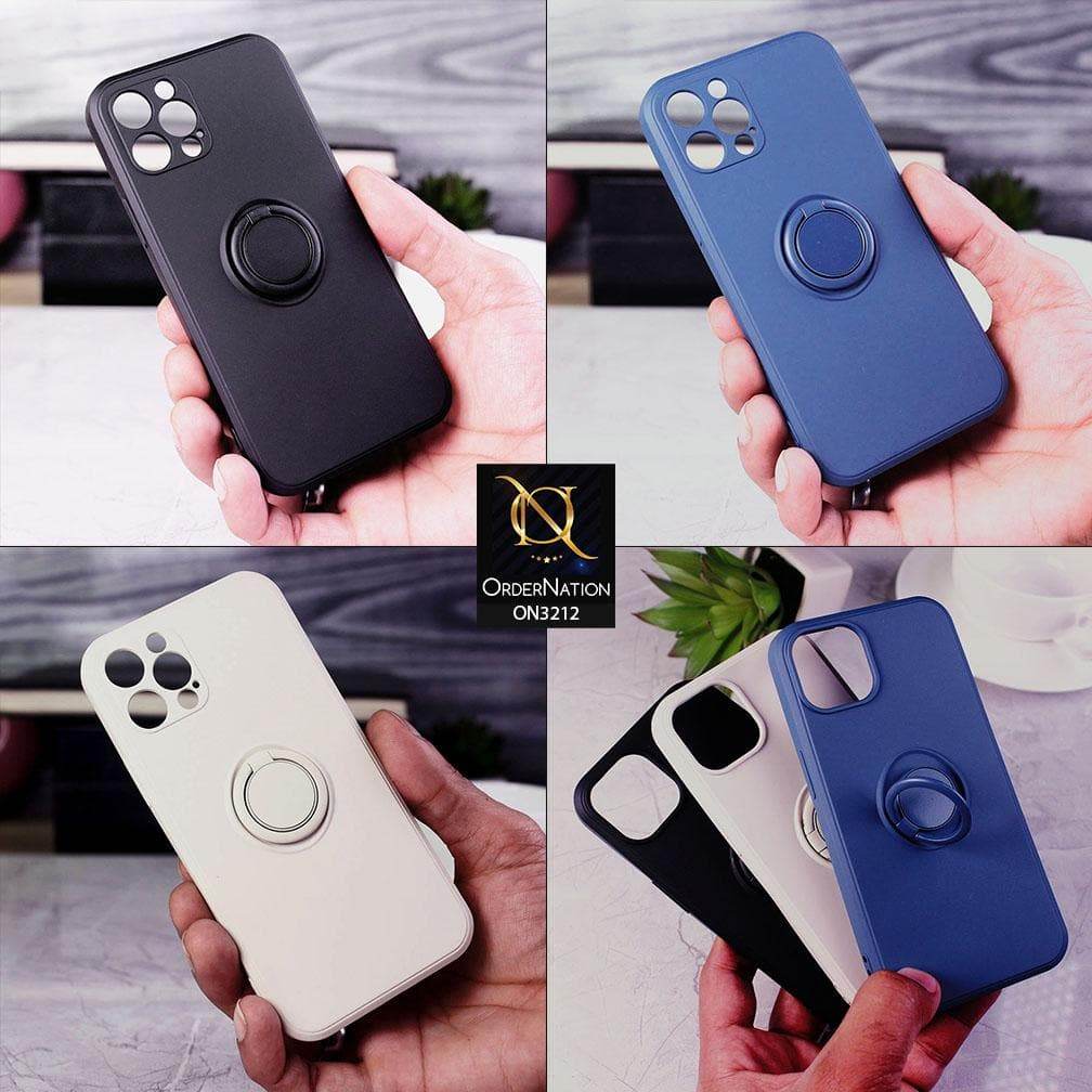 iPhone 13 Cover - Black - Soft Candy Colour Camera Protection Ring Holder Case