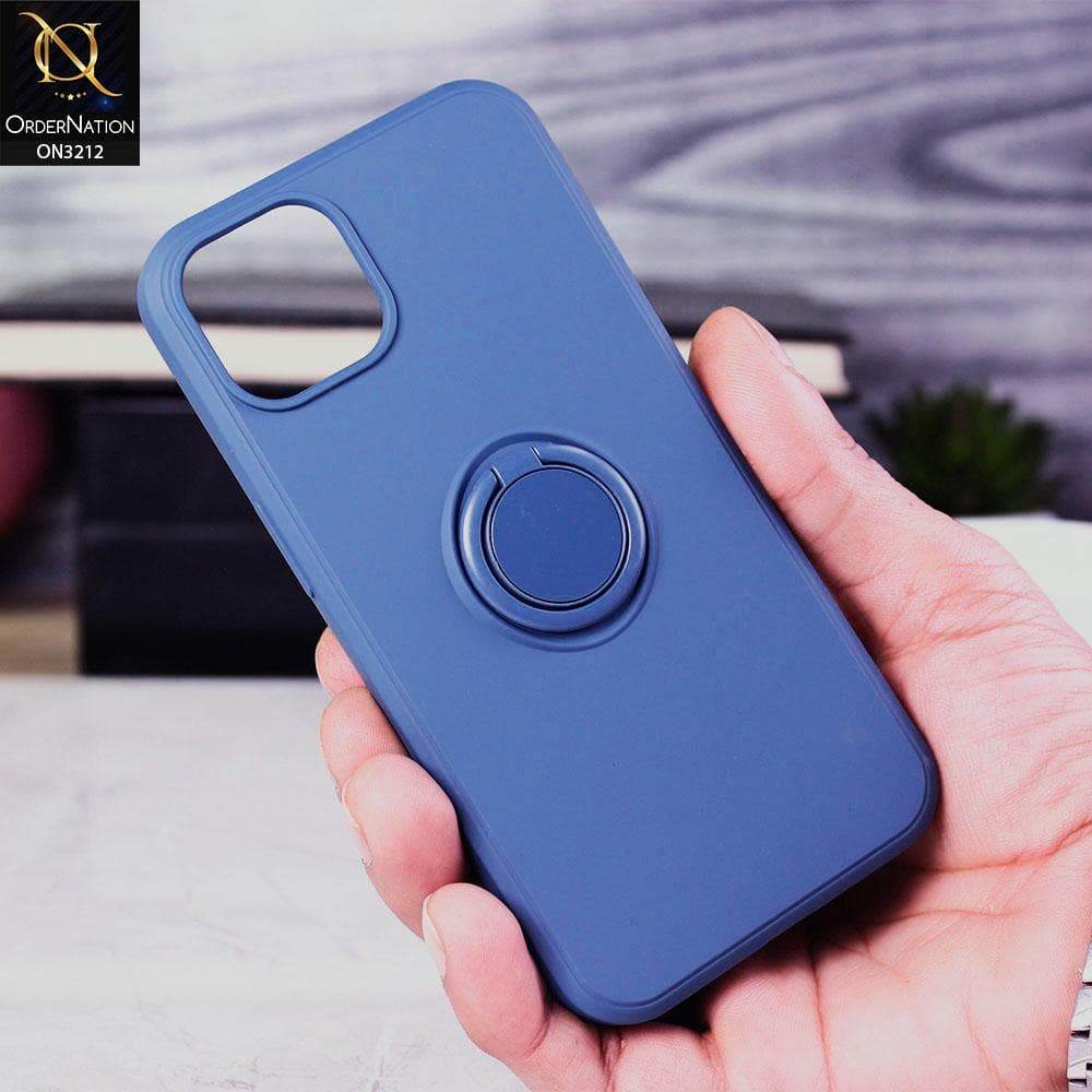 iPhone 13 Cover - Blue - Soft Candy Colour Camera Protection Ring Holder Case
