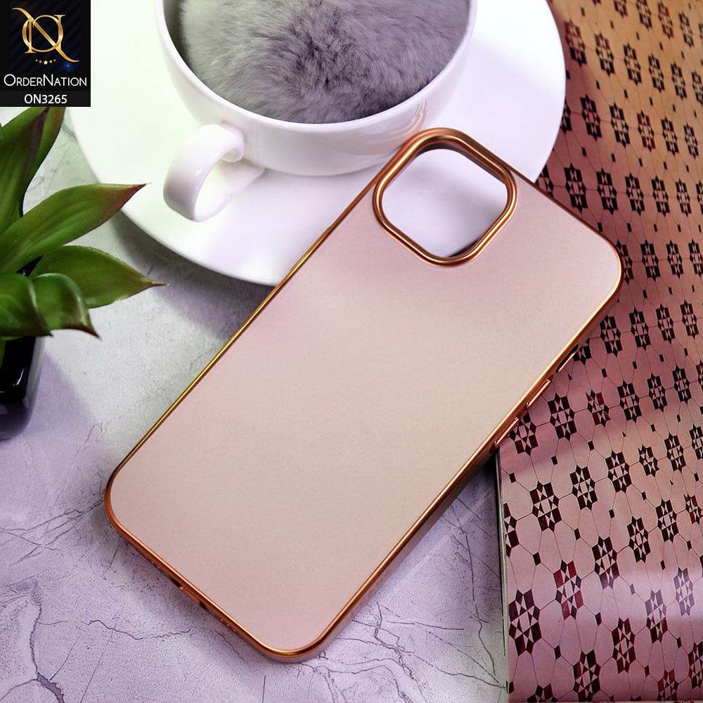 iPhone 13 Cover - Golden - Soft Gold Plated Color Borders Back Case - Futurestore.pk