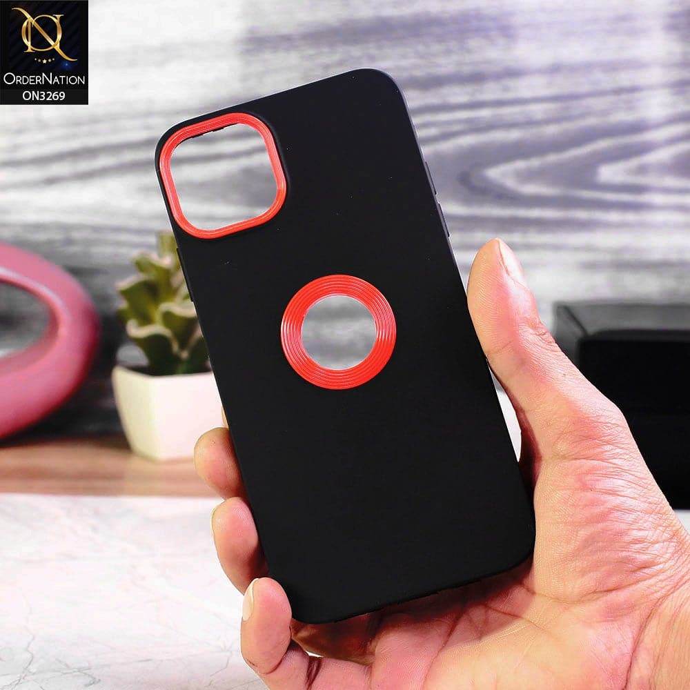 iPhone 13 Cover - Black Design 1 - New Soft Protective Silicone Case with Logo Hole - Futurestore.pk