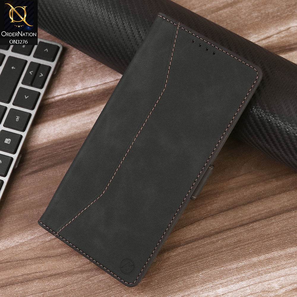 Samsung Galaxy S24 Ultra Cover - Black - ONation Business Flip Series - Premium Magnetic Leather Wallet Flip book Card Slots Soft Case - Futurestore.pk