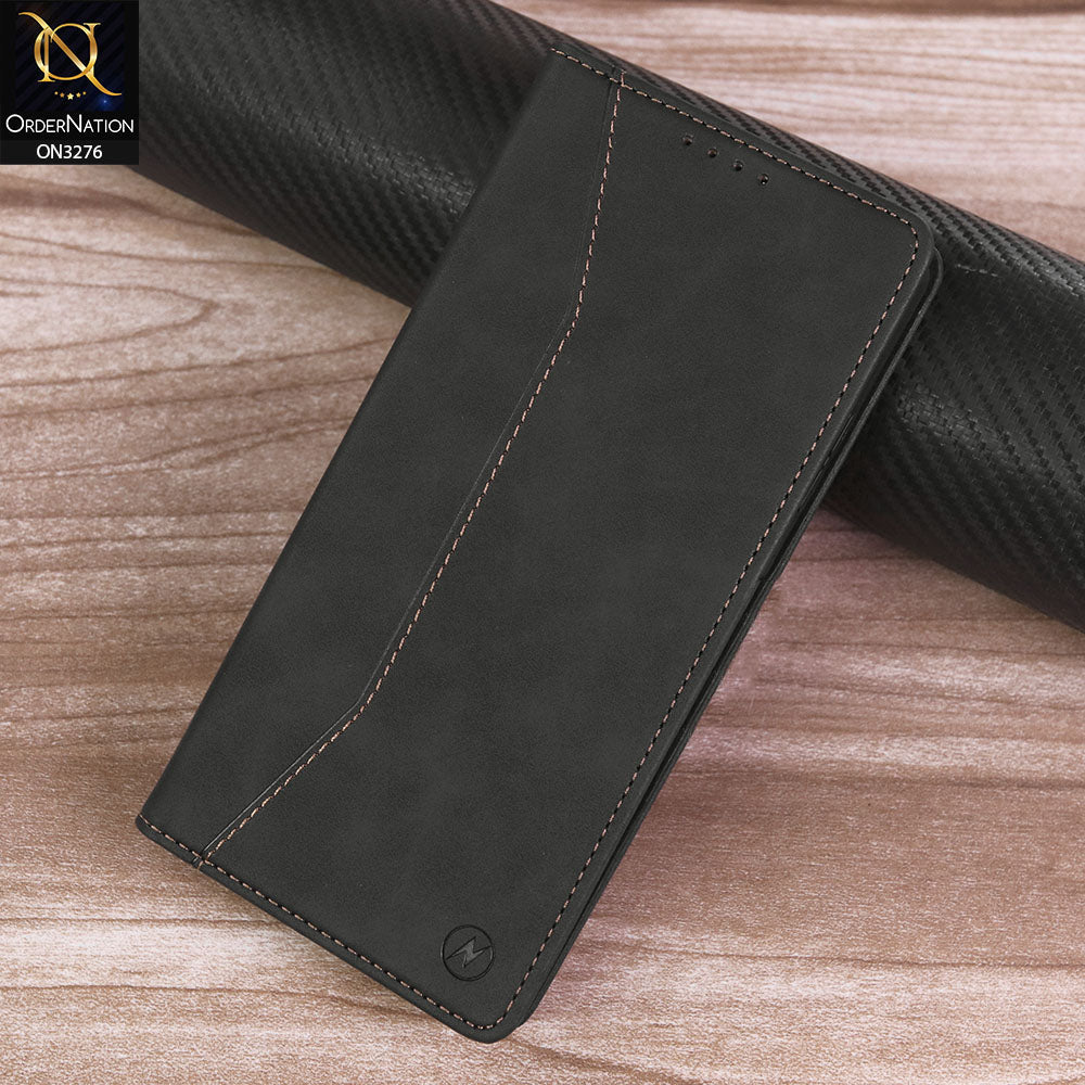Infinix Smart 9 HD Cover - Black - ONation Business Flip Series - Premium Magnetic Leather Wallet Flip book Card Slots Soft Case