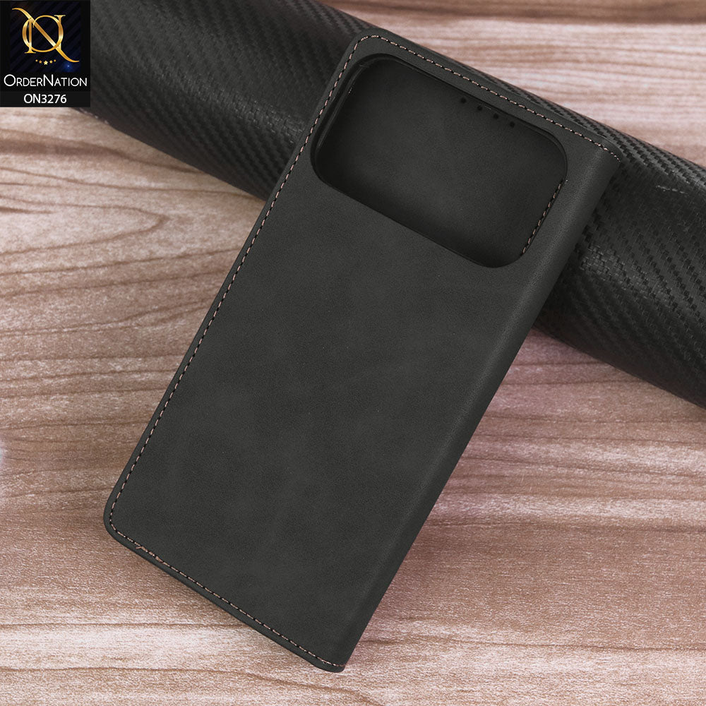 iPhone 17 Pro Max Cover - Black - ONation Business Flip Series - Premium Magnetic Leather Wallet Flip book Card Slots Soft Case