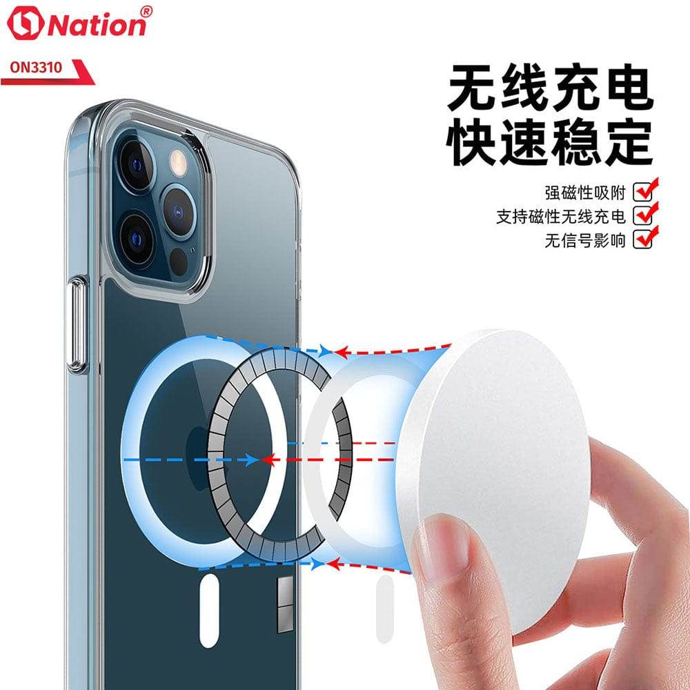 iPhone 13 Cover - ONation MagSafe Series - Premium Quality No Yellowing Drop Tested Tpu+Pc Clear Soft Edges