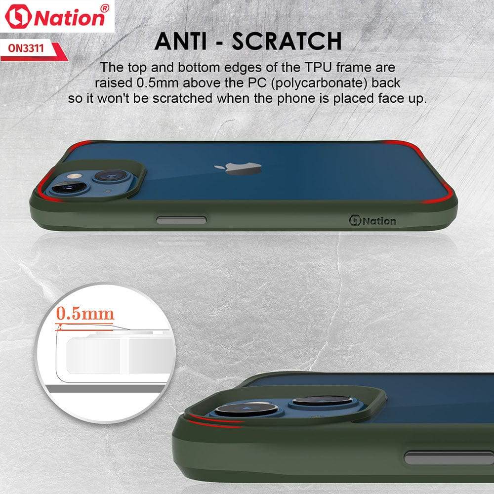 iPhone 13 Cover - Green - ONation Combat X Mode Series Soft Borders Case